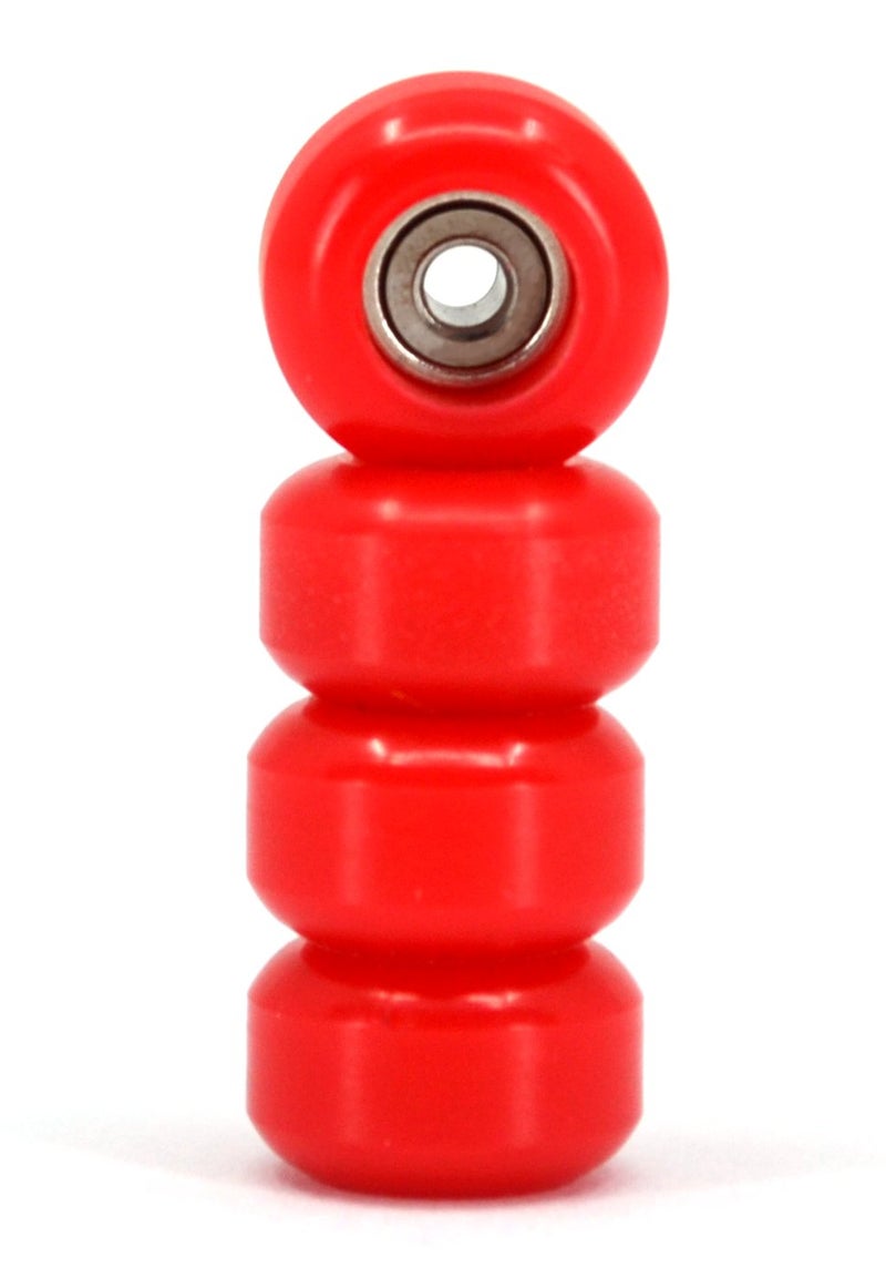 Teak Tuning CNC Polyurethane Fingerboard Bearing Wheels, Red - Set of 4 Wheels - Durable Material with a Hard Durometer - Teak Tuning - Image 3